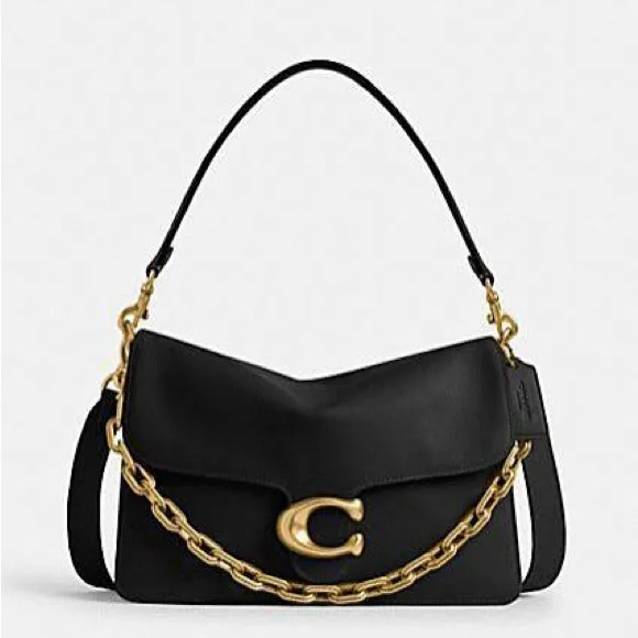 Coach Black Tabby Shoulder Bag with Gold Chain - Picture 1 of 6